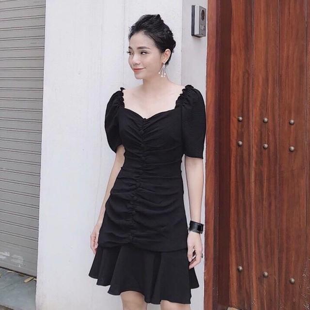 Đầm Suông Ngắn Nhiều Màu Có Nút
