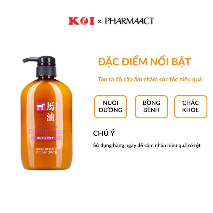 Dầu xả chiết xuất từ dầu ngựa Kumano Cosme Station Horse Oil With Tsubaki Oil Conditioner 600ml