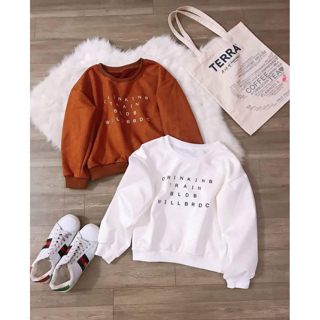 Áo croptop sweater nỉ ngoại cao cấp ulzzang cho nữ BIGSIZE