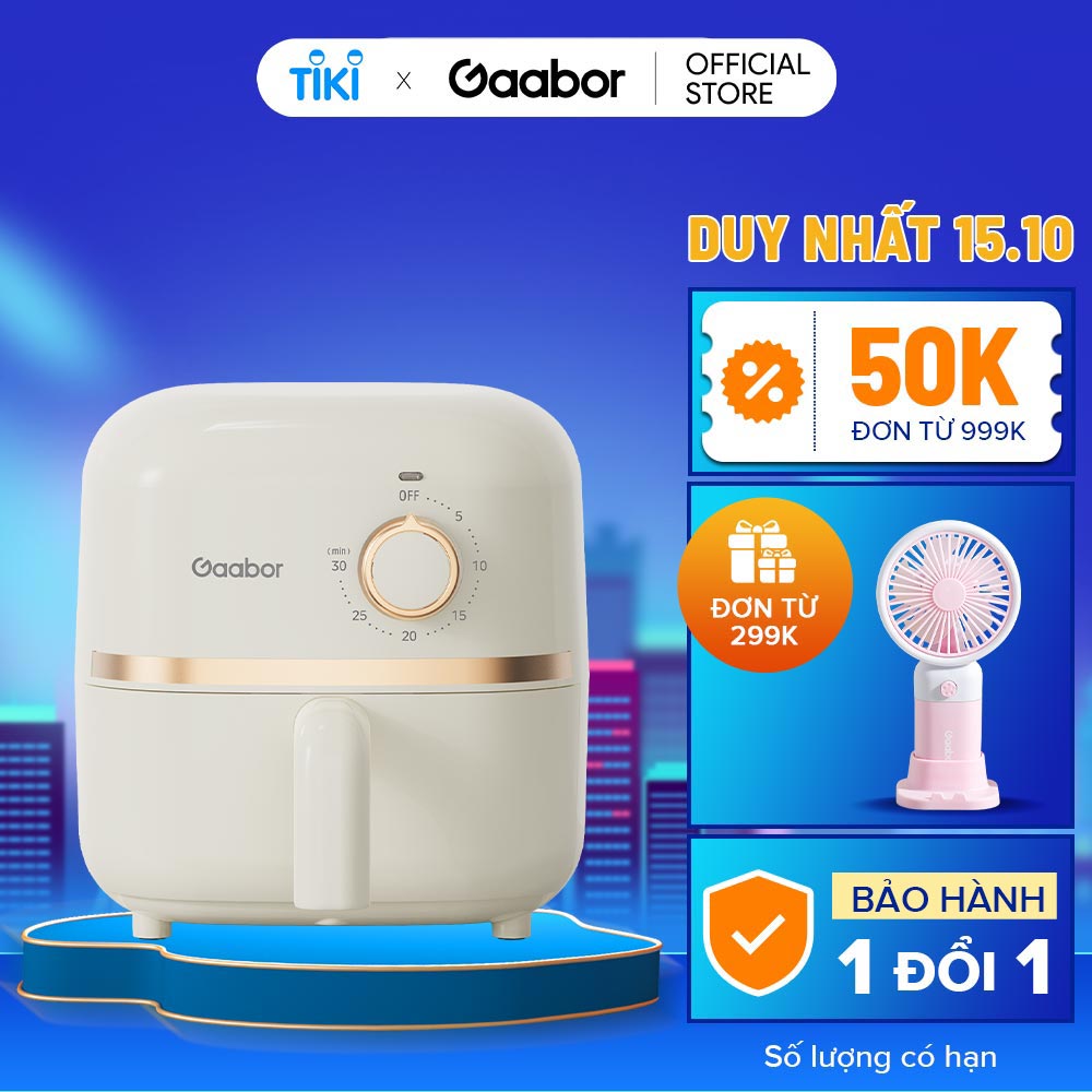 Nồi chiên không dầu GAABOR AF20M-YE01A dung tích 2L công suất 900W nóng nhanh, nhỏ gọn, xịn xò - Hàng chính hãng