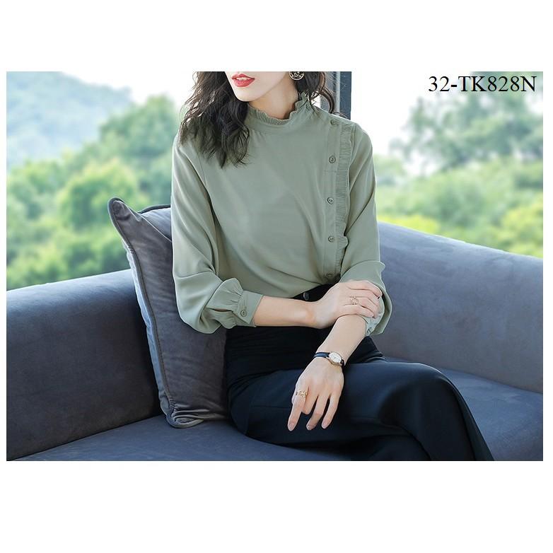 Tk724-SƠ MI NỮ THIẾT KẾ TAY DÀI s-6xl