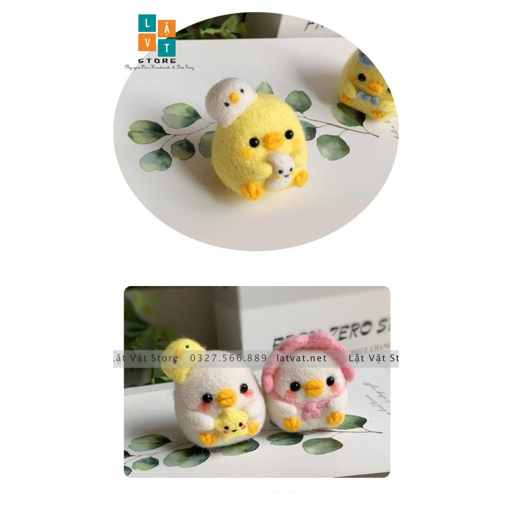 Bộ len chọc Biệt Đội Gà Con nhỏ nhắn - dễ thương - Needle felting chicken cho người mới bắt đầu