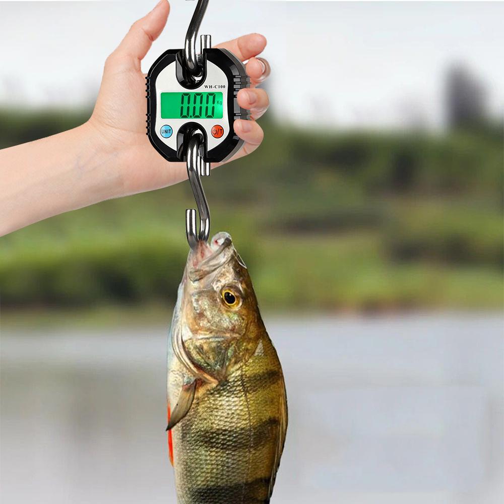 Digital Hanging Scale 150kg/ 330lb Portable Crane Scale LCD Backlight Steel Hook Scales for Farm Fishing Hunting Food Market Outdoor Work