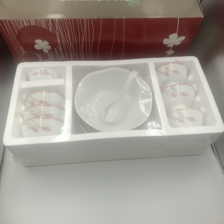 Bộ Bát Đĩa Quà Tặng Hàng Nhập Khẩu Đóng Hộp Xốp Cao Cấp