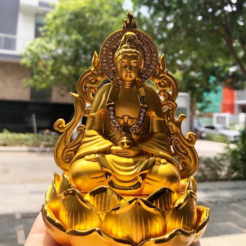 Tượng Phật Quan Âm Đài Sen 2 Mặt Cao Cấp Đặt Taplo Phong Thủy - Sang Trọng