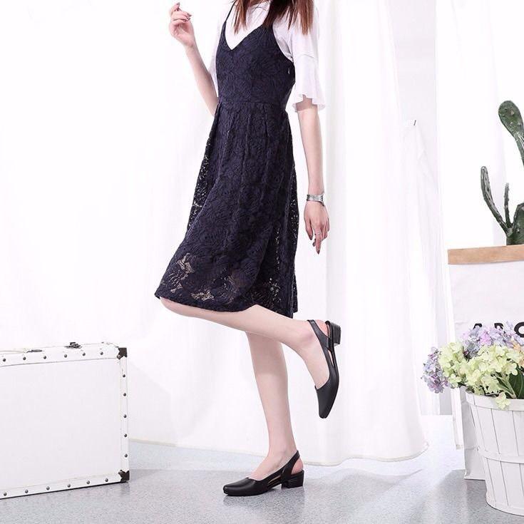 Sandal nữ, giày nữ thời trang Alina công sở cao 3.5p chất dẻo nhiều màu