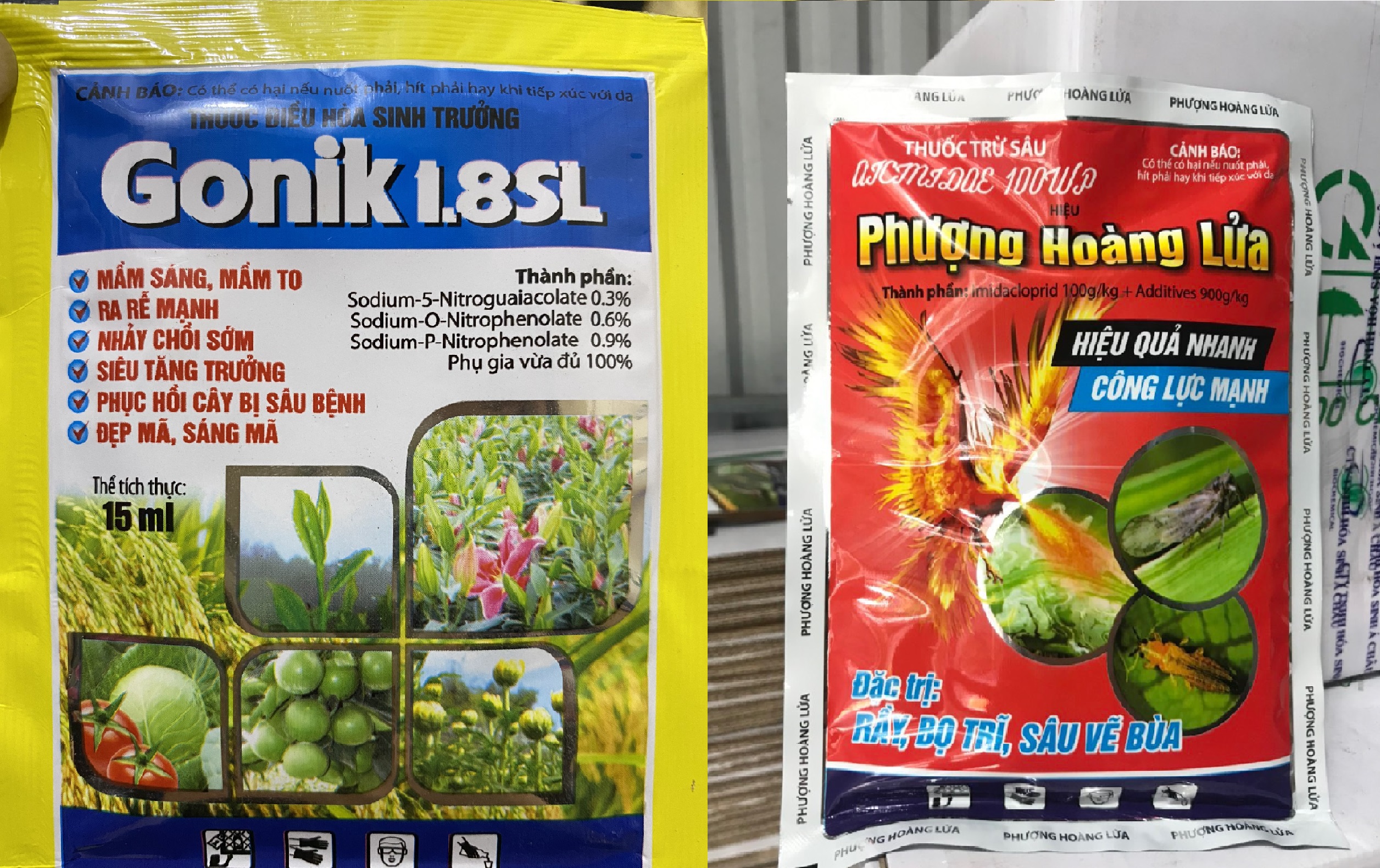 Combo trừ sâu PHL 200g và điều hoà sinh trưởng Gonik 15ml - Trừ sâu chích hút, cải thiện chất lượng nông sản, khoẻ cây