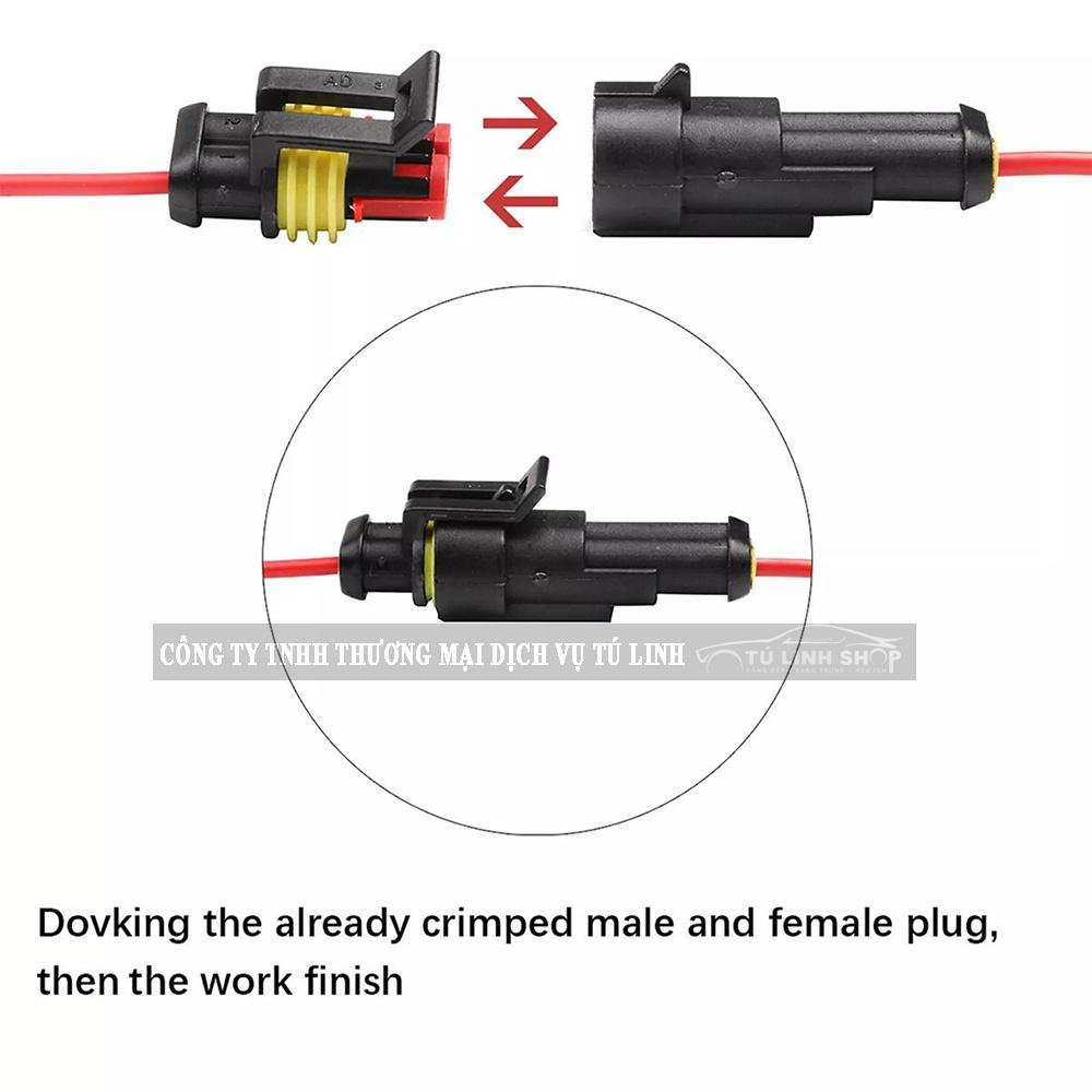 Đầu cút jack, giắc nối dây điện chống nước dùng cho xe máy, ô tô