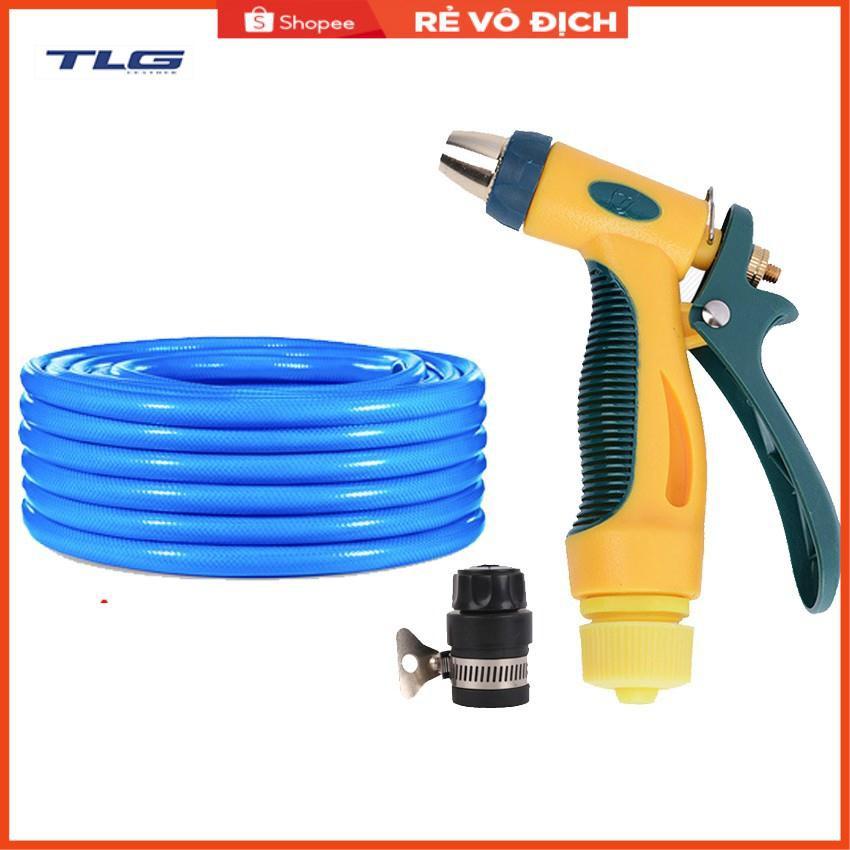 Bộ dây vòi xịt nước rửa xe,tưới cây tăng áp 3 lần 20m (nối nhựa đen 713-2)