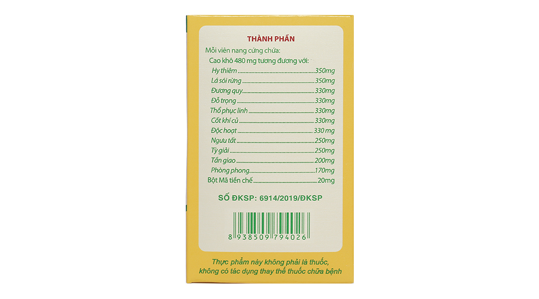 Viên Gout Tâm Bình hỗ trợ giảm triệu chứng đau do gout Chai 60 viên - Nhà thuốc tây Dr Tâm