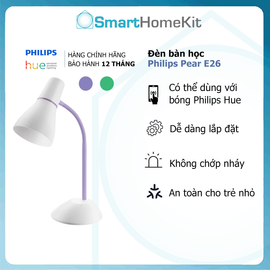 Đèn Bàn Philips LED Pear 71567  - Màu