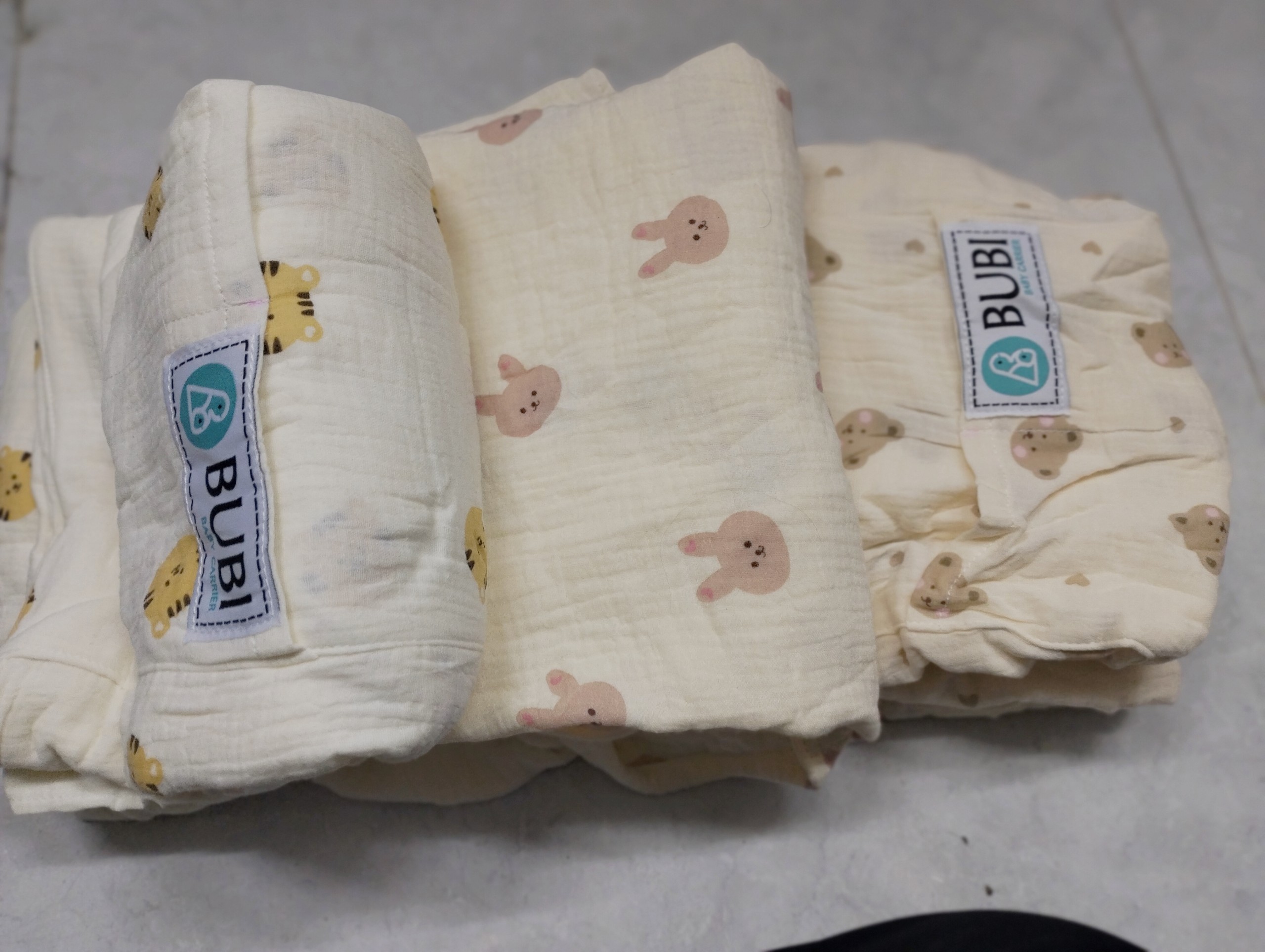 BUBI Ring Sling Gen 1 - Muslin Cotton - Thỏ hồng