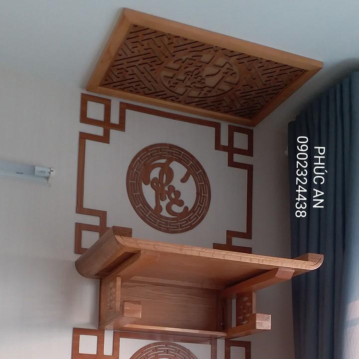 Mẫu bàn thờ treo tường 2 tầng đẹp nhất tphcm mã 4PL60CVSize 60 x 40 trọn bộ đầy đủ y như trong hình Rạch Giá Phú Quốc