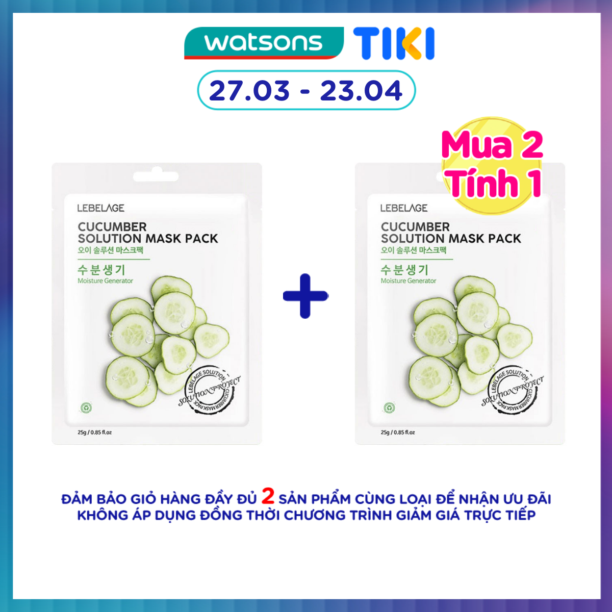 Mặt Nạ Lebelage Cucumber Solution Mask Pack Moisture Generator Chiết Xuất Từ Dưa Leo 25g