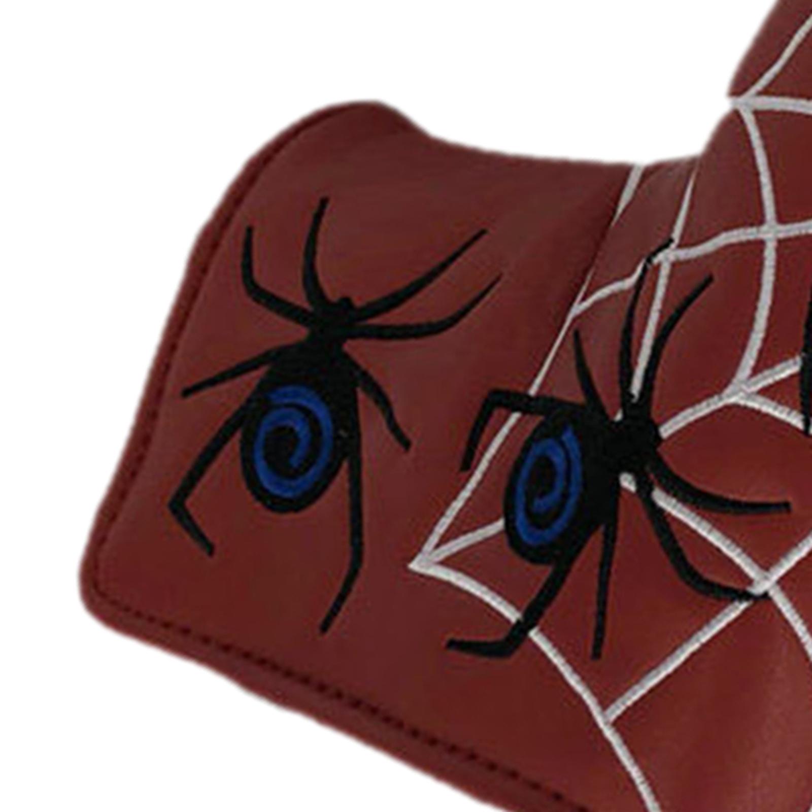 Waterproof Spider Embroidery Golf Putter Cover Club Blade Head Cover Headcover Golf Protective Sleeve Golfer Equipment Gift