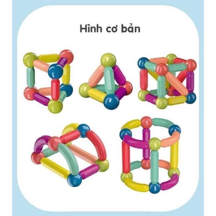 Bộ xếp hình nam châm - Đồ chơi nam châm xếp hình thông minh cho bé hàng loại 1 - 64 chi tiết