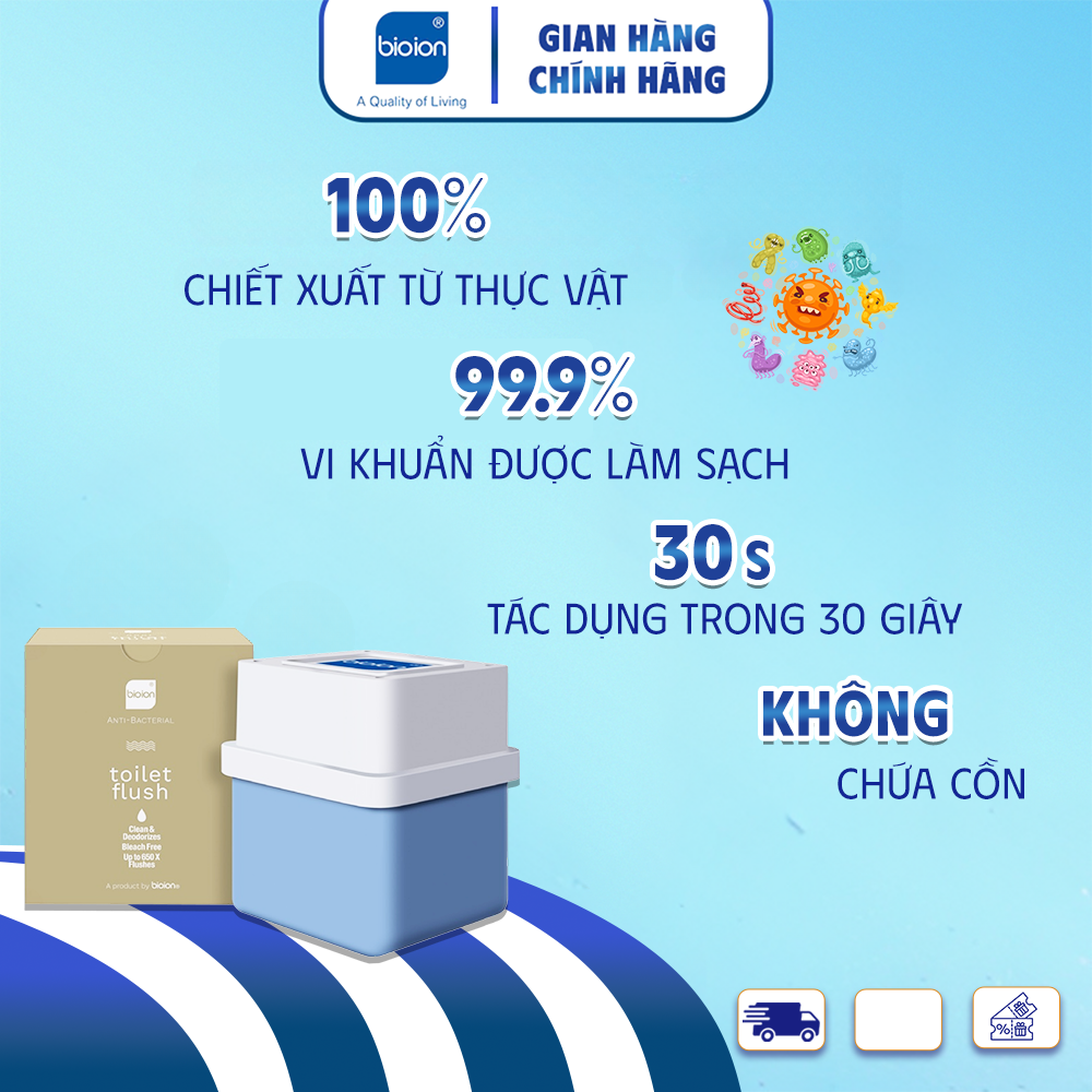 Viên Thả Toilet Khử Mùi Sạch Khuẩn Bioion Toilet Flush 120g/ 650 lần xả