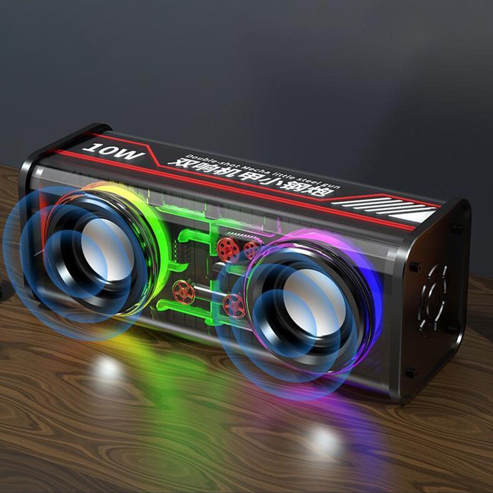 Portable Wireless Speaker Colorful RGB Light V5.3 10W for Home Party Desktop