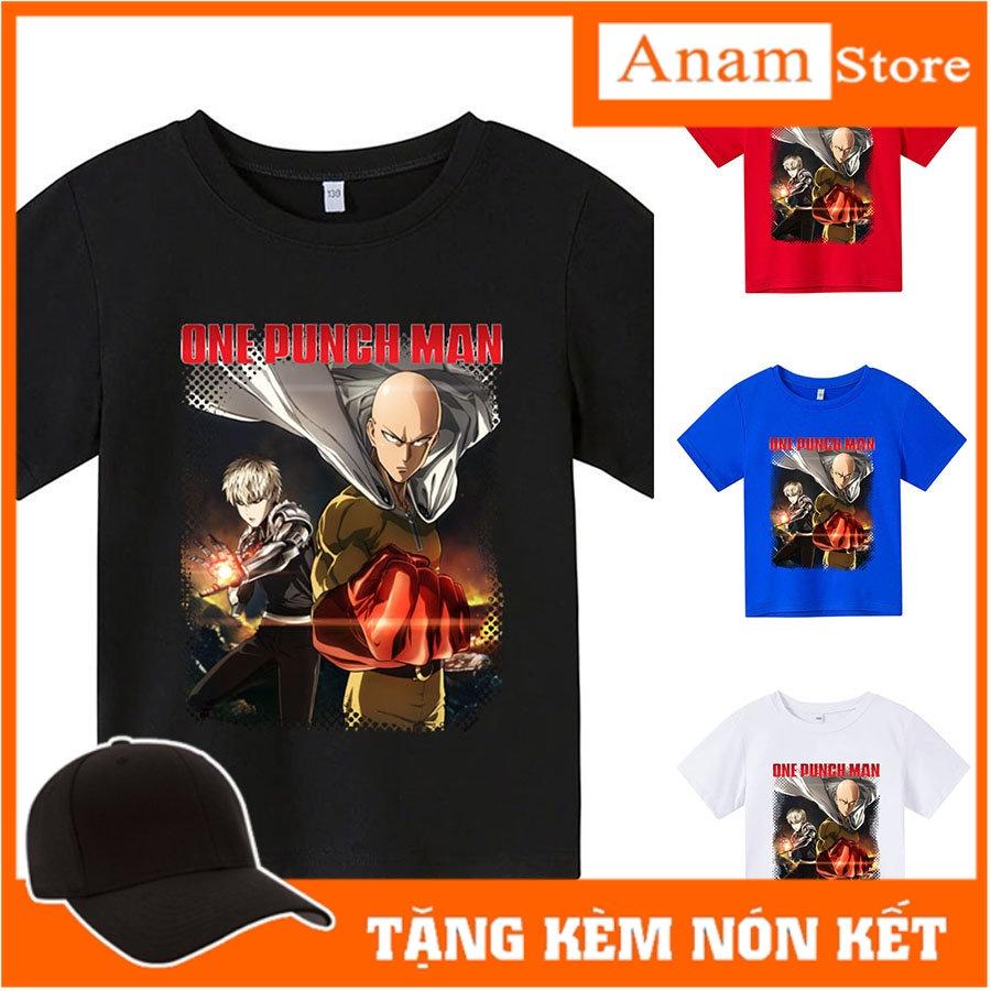 Áo thun cho bé ONE PUNCH MAN, 4 màu, có size người lớn, áo thun trẻ em Anam Store