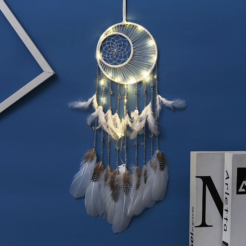 Dreamcatcher handmade có đèn LED sáng tạo phong cách Trung Hoa dành cho treo trang trí ( Cam kết y ảnh)