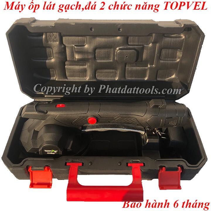 Máy ốp lát gạch hai chức năng TOPVEL V7 dùng pin-Hít gạch và đầm rung