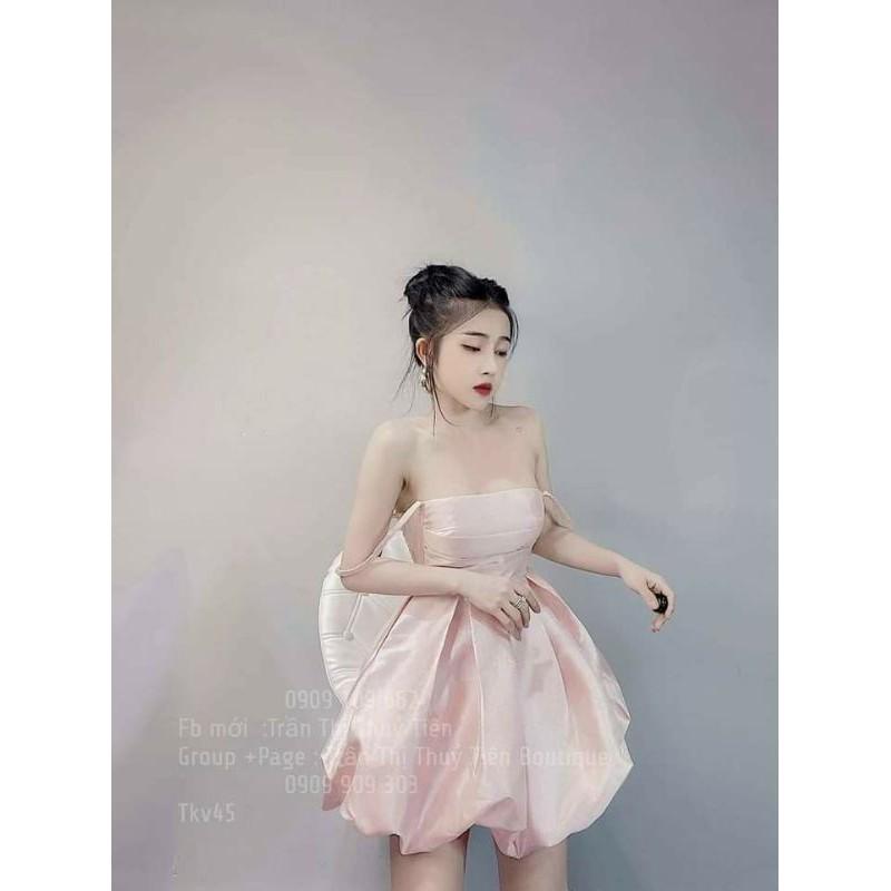 Đầm xòe 2 dây kết đá