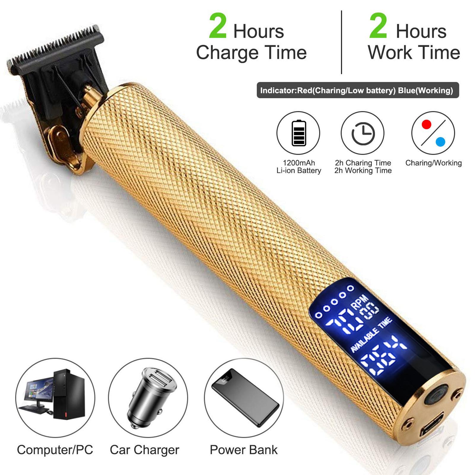 Tông đơ cắt tóc Màn hình hiển thị LCD Sạc điện