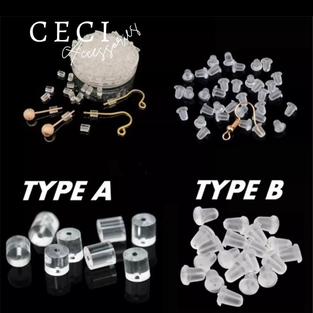 Set 10 chiếc chốt khuyên tai dự phòng bằng nhựa by Ceci