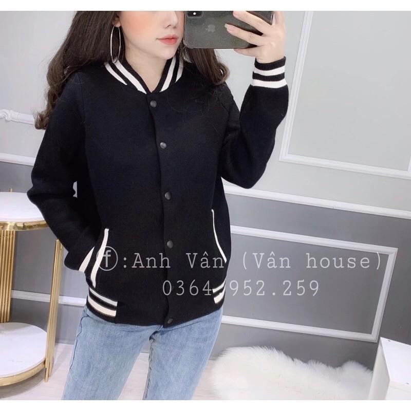 Áo Khoác Bomber Sọc Viền Thể Thao Cá Tính