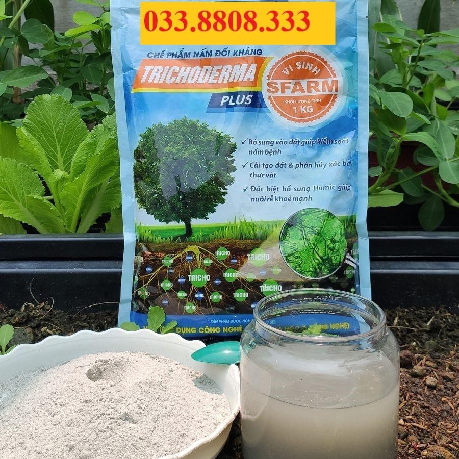 CHẾ PHẨM NẤM ĐỐI KHÁNG TRICHODERMA PLUS SFARM KIỂM SOÁT NẤM - Siêu Sale