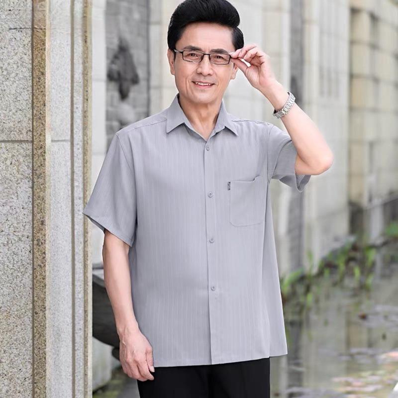 Áo sơ mi nam trung niên cho bố áo cộc tay cho người già