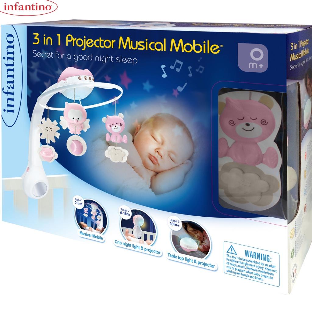 Đèn Ngủ Treo Cũi 3 Trong 1 INFANTINO - 3in1 Projector Musical Mobile