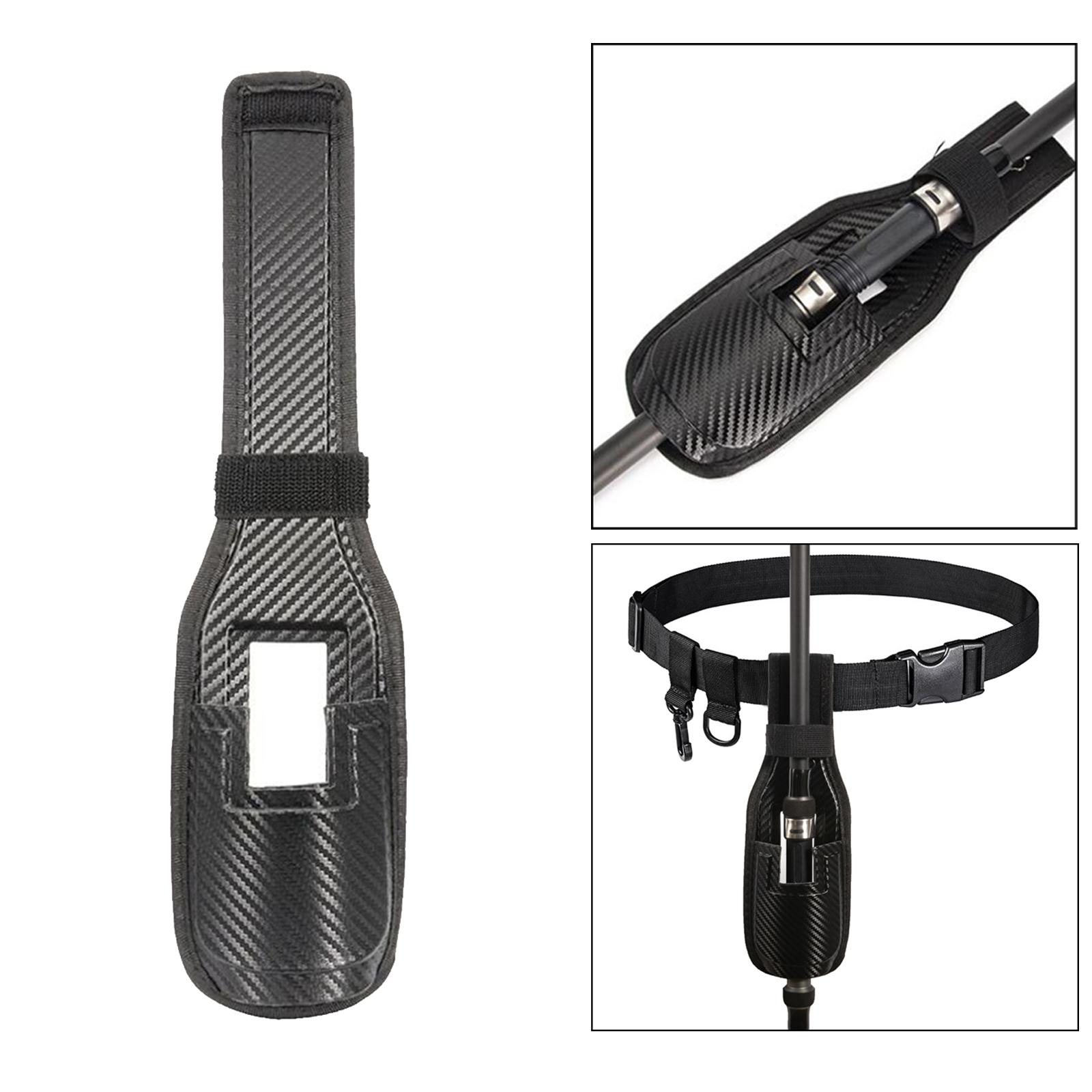 Waist Belt Fishing Rod Holder Support Stand Carrier Waist Bag Matt Black