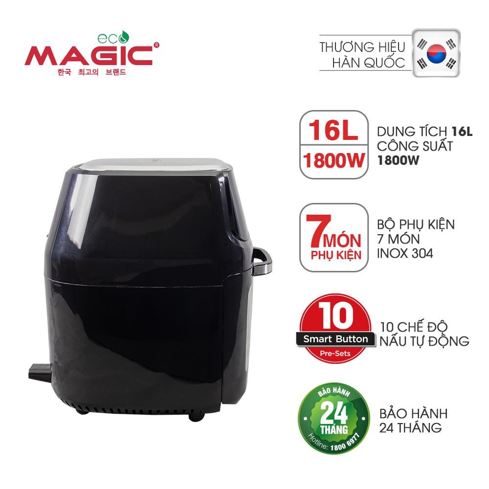 Nồi chiên không dầu kết hợp lò nướng Magic Eco M16 16L - Hàng chính hãng