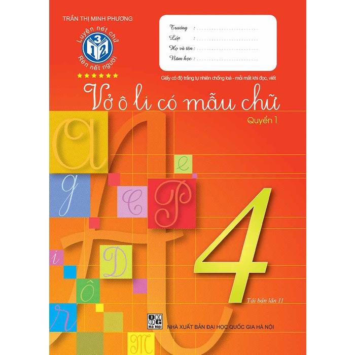 Bộ vở ô li mẫu chữ lớp 4