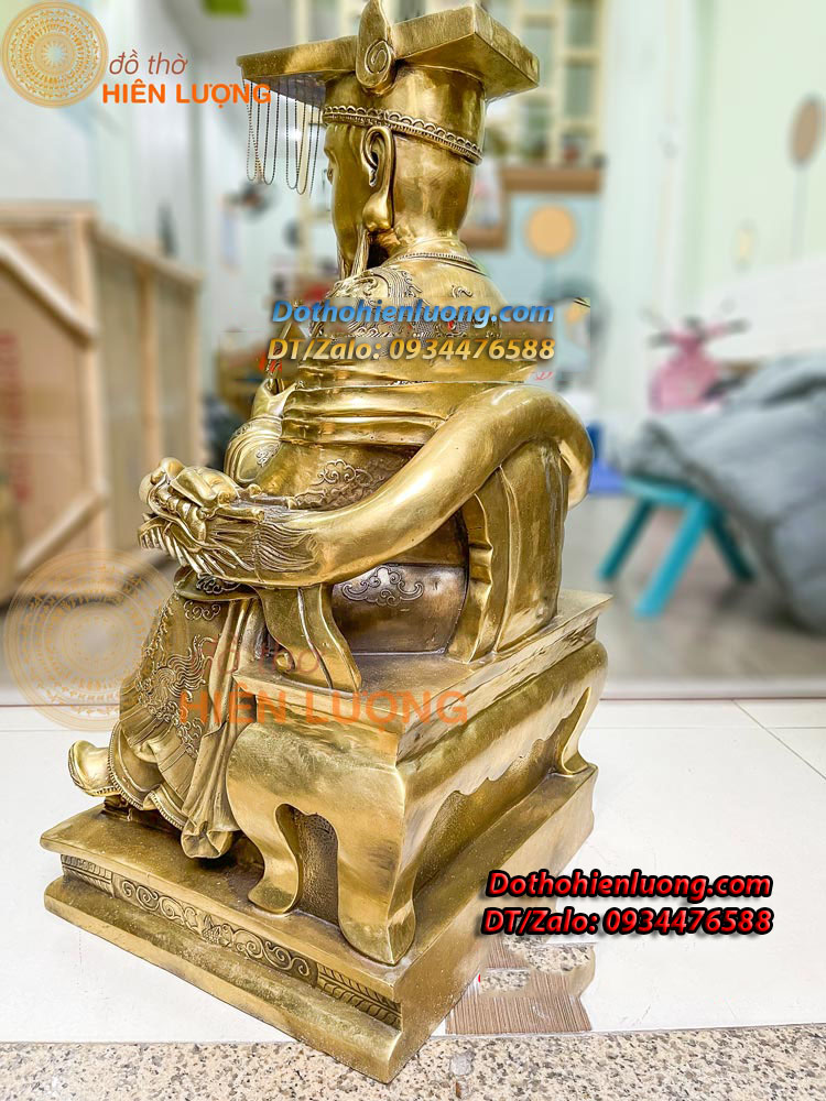 Tượng Ngọc Hoàng Thượng Đế Bằng Đồng Nguyên Chất Kích Thước 35x32x66cm, Nặng 26Kg - Đồ Thờ Hiên Lượng