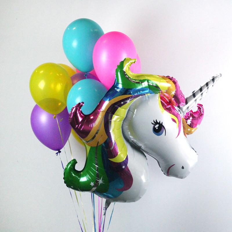 Bong bóng hình đầu ngựa một sừng - Rainbown unicorn