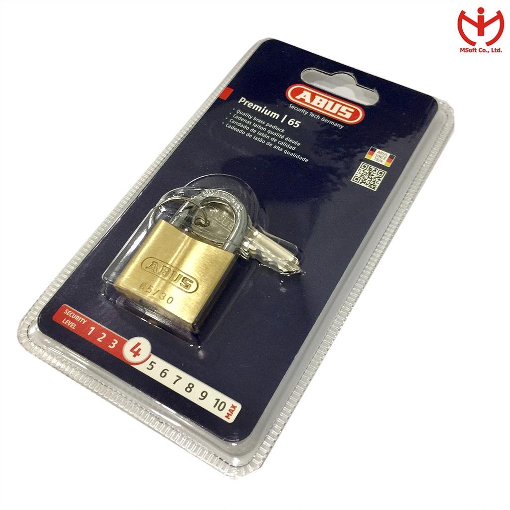 Ổ khóa ABUS 65/30 thân đồng rộng 30mm 3 chìa răng cưa dùng khóa tủ cá nhân