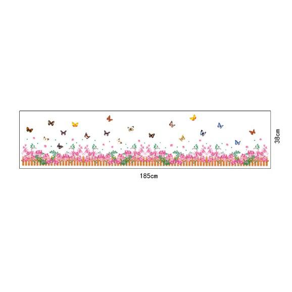 Decal trang trí hàng rào hoa cực xinh