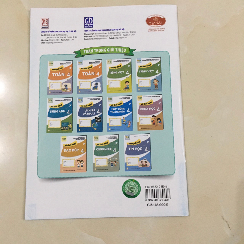 Sách - Vở Thực hành Hoạt Động Trải Nghiệm Lớp 4