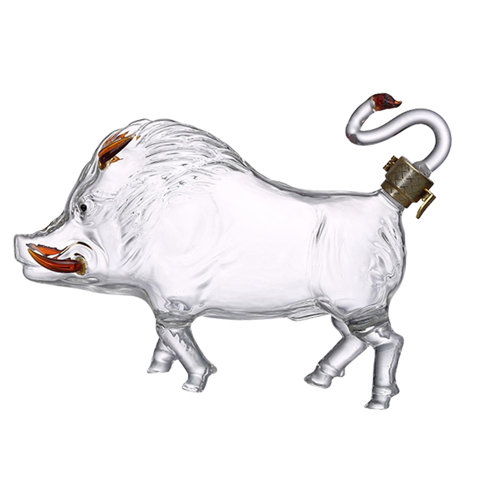 Boar Shaped Wine Decanter Liquor Dispenser Novelty 1000ml for Brandy Vodka