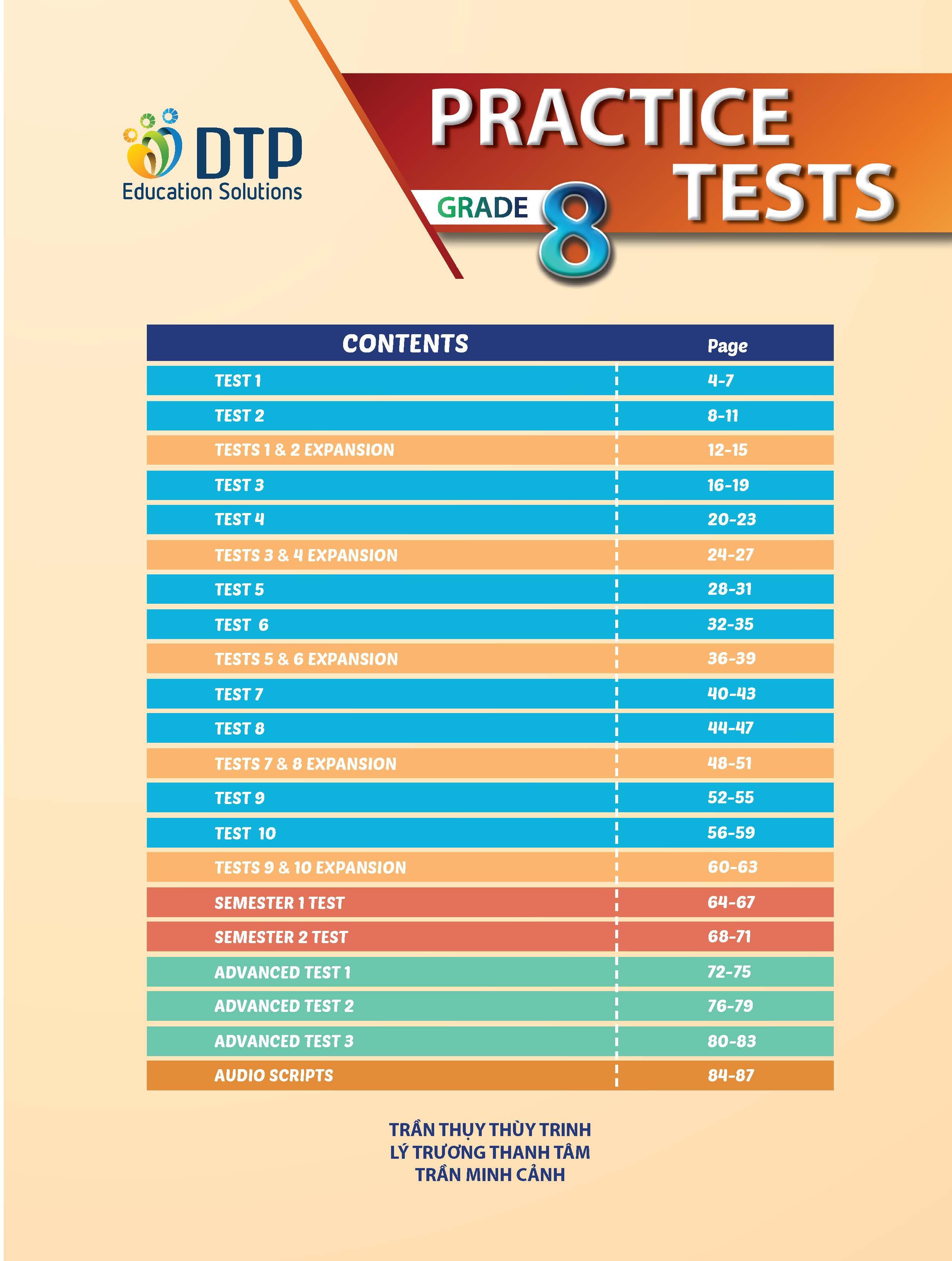 Practice Test Grade 8 ELTs GiaSach