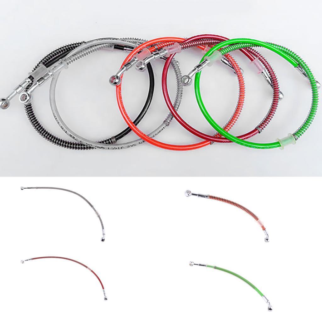 2xMotorcycle Braided Spring Brake Clutch Oil Hose Line Pipe Tube 30cm Silver