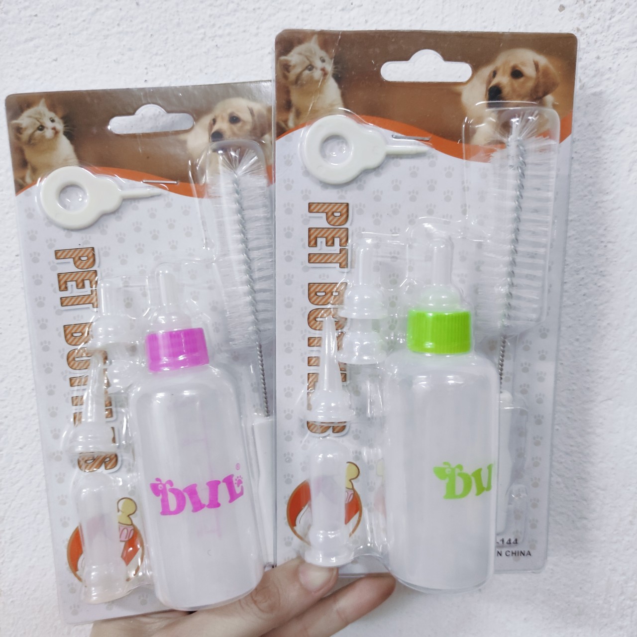 Bộ Bình Ti Sữa Cho Chó Mèo Sơ Sinh, Bình Bú Sữa Cho Chó Mèo 60ml và 150ml