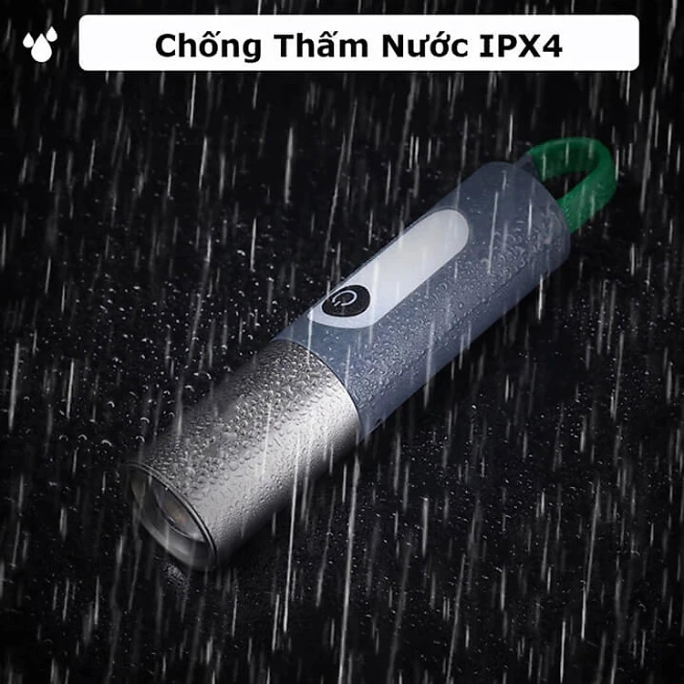 Đèn pin cầm tay siêu sáng chiếu xa 200m Zoom xa gần, Đèn pin Led cầm tay có móc treo, pin trâu, chống thấm nước IPX4-XST836 - Hàng chính hãng