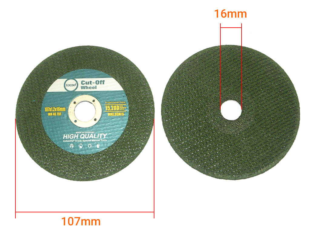 Bộ 10 Đá cắt sắt Φ107 x dày 1.2 x trục 16mm x 15200 rpm