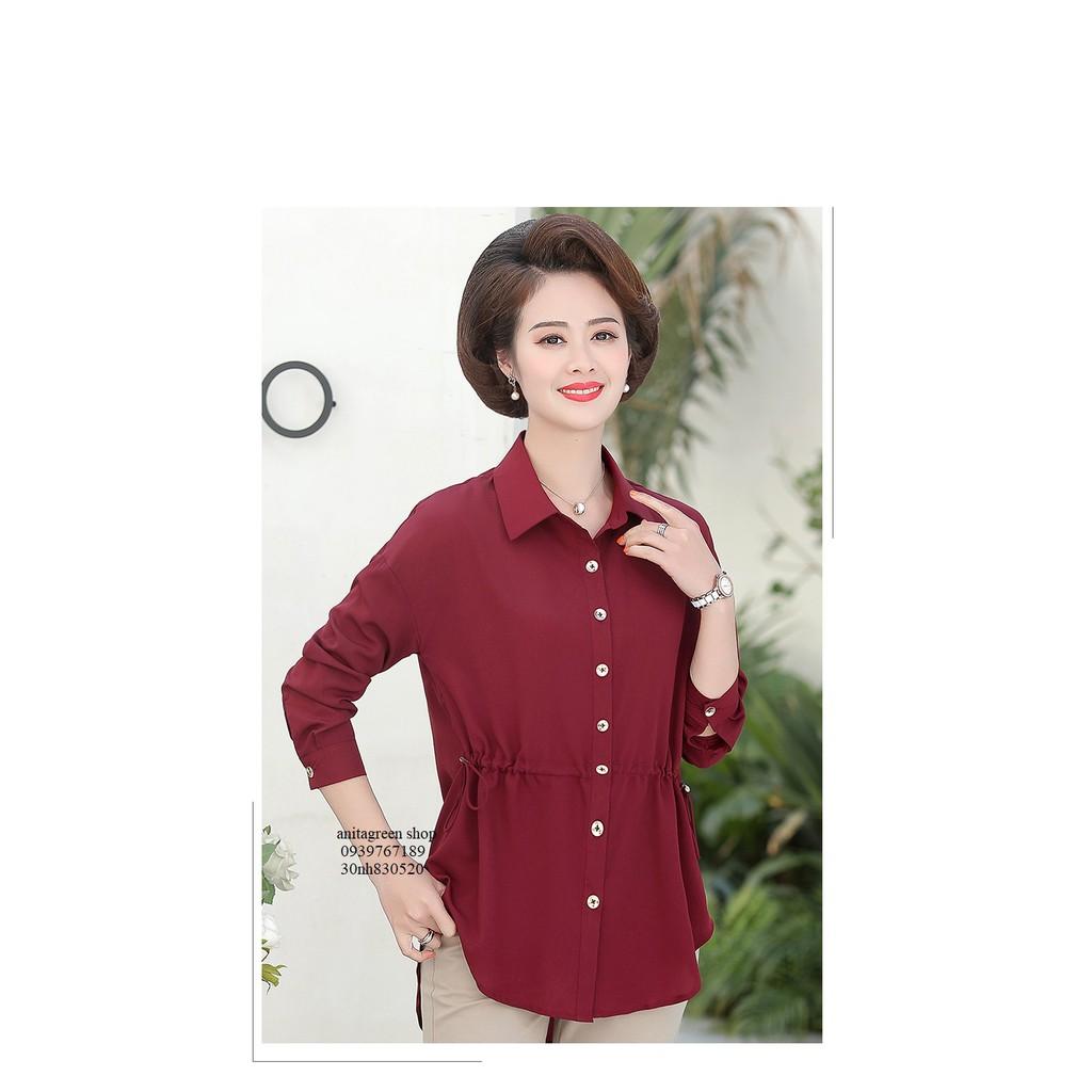 nh830520-SƠ MI NỮ TRUNG NIÊN RÚT EO