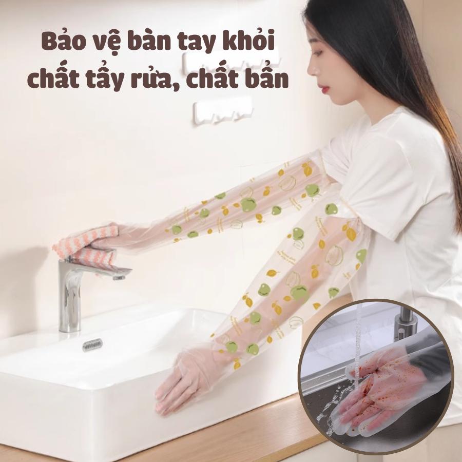 Găng TPE Siêu Dai Dùng 1 Lần - Dài 60Cm, Có Chun Chống Tuột, Găng Tay Rửa Chén Bát, Giặt Đồ Dọn Dẹp Đa Chức Năng