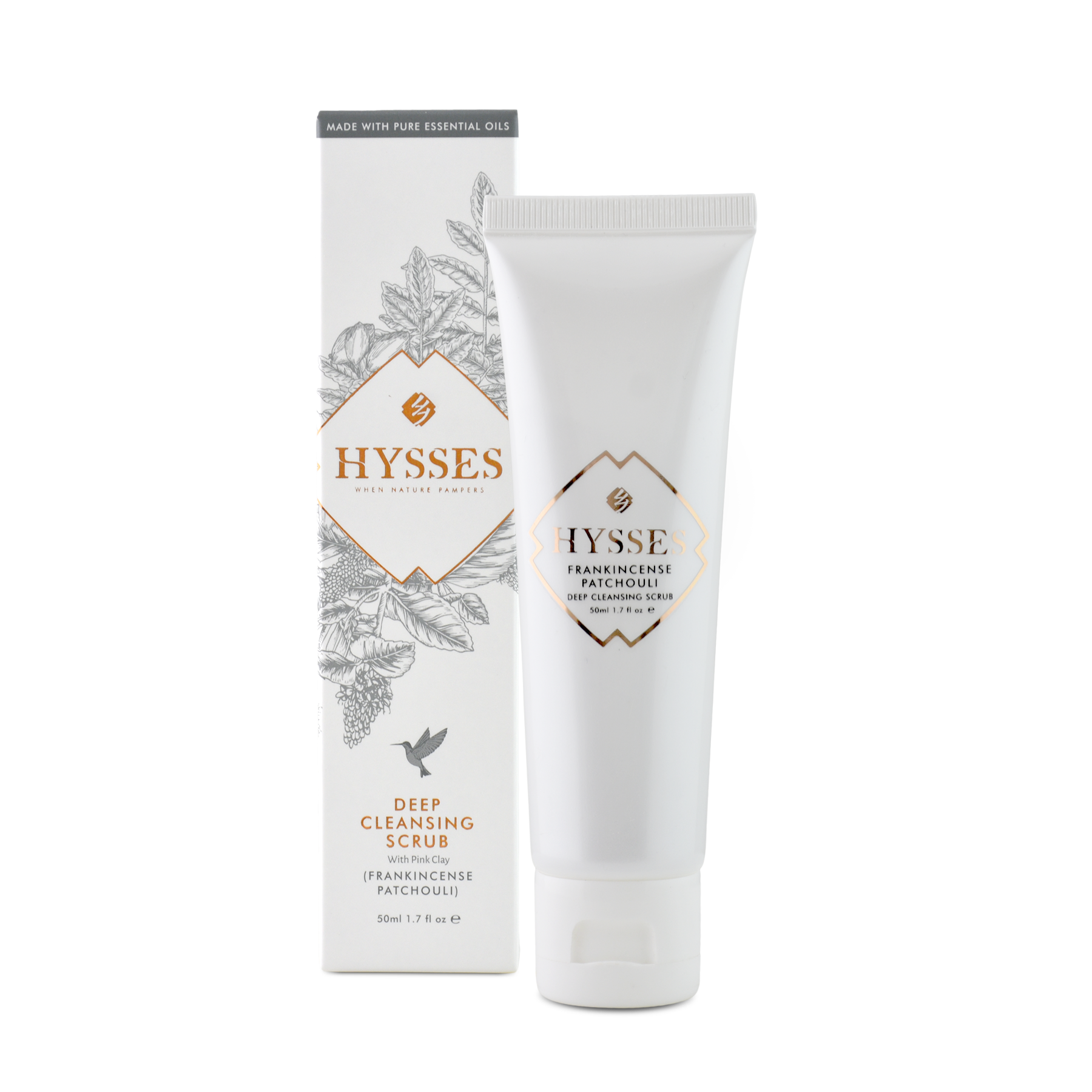 Gel Tẩy Tế Bào Chết Cao Cấp Hysses Deep Cleansing Scrub Giảm Tình Trạng Viêm, Làm Mờ Nếp Nhăn, Sẹo, Vết Thâm Và Cải Thiện Độ Đàn Hồi Da Với Tinh Dầu Trầm Hương - Hoắc Hương Hữu Cơ Tự Nhiên