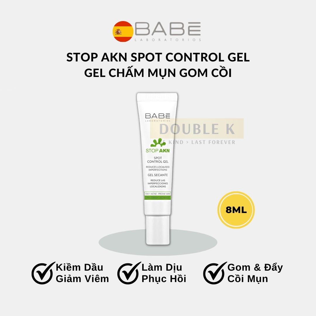 Chấm Mụn BABE Stop AKN Spot Control Gel - Double K